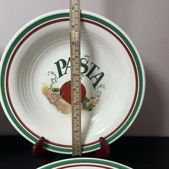 Treasure Craft Pottery “Pasta” Bowls Crafted In The USA 10” Wide Bowls Set Of 4 - Picture 5 of 11